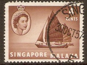 Singapore 1955 4c Brown. SG40.